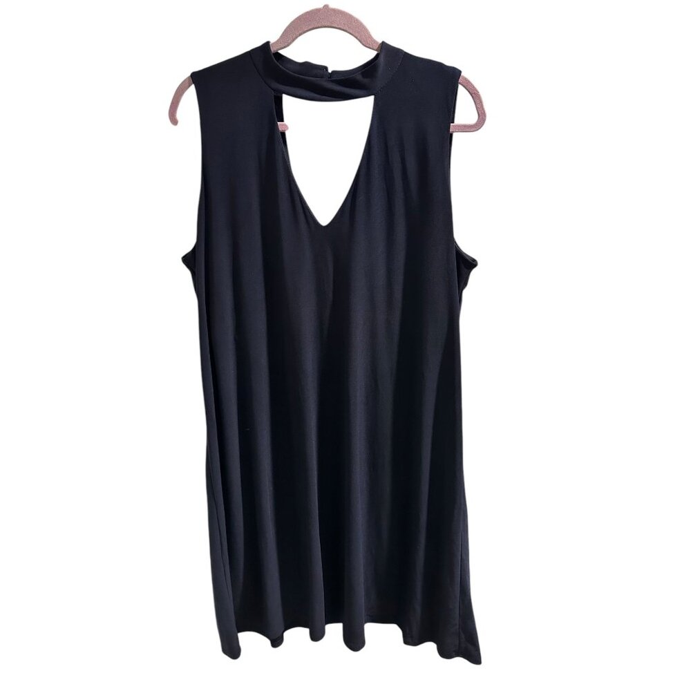 🍒 2/$20 🍒 Emma & Michele Womens Sleeveless V-Neck Black Dress XL
